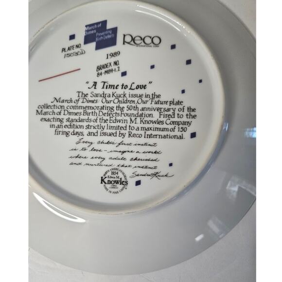 VTG March of Dimes "A Time to Love" Knowles Sandra Kuck 1989 baby pup children - Picture 3 of 6